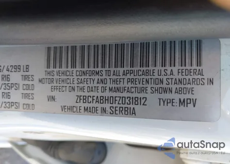 2015 Fiat 500L Easy z USA, uszkodzony, nr VIN ZFBCFABH0FZ031812